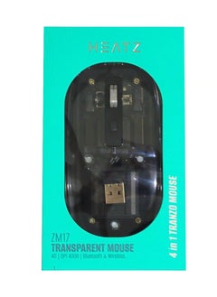 Heatz Crystal Transparent Magnetic Wireless Mouse Wireless Bluetooth Mouse, Tri-Mode Bluetooth & Wireless) USB C Rechargeable Computer Mouse, Full Transparent Portable Silent Mouse with USB Receiver for Laptop