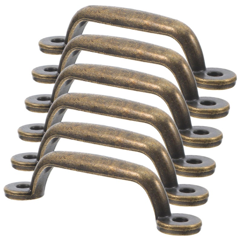 Vintage Iron Drawer Handles Oil Rubbed Bronze Finish 6pcs Cabinet Pulls for Wardrobe Furniture - Image 2