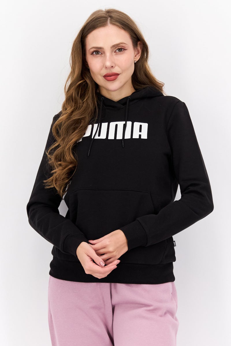PUMA Women Sportswear Fit Brand Logo Training Hoodie, Black - Image 1