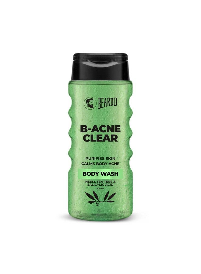 Beardo Body Acne Clear Body Wash for Men 500 ml | With Neem, Tea Tree and Salicylic Acid | Clean Clear Skin | For Body Acne and Skin Purification | B-acne Bodywash for Men - Image 1