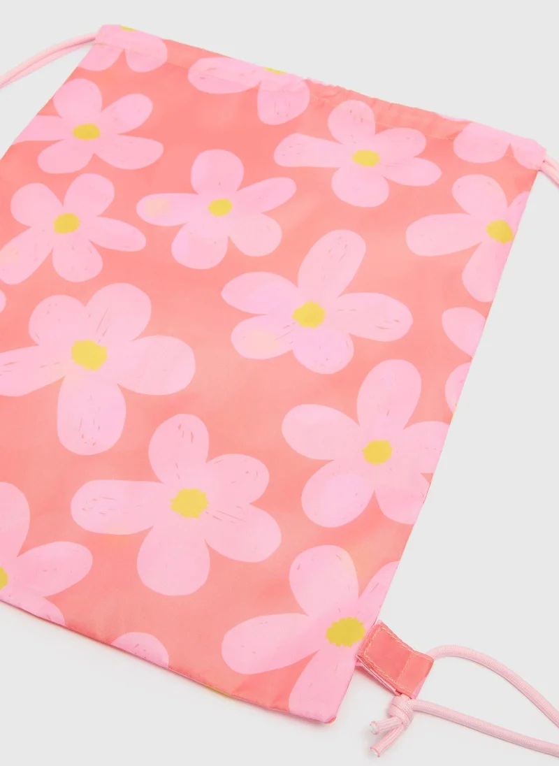 Matalan Girls Pink Flower Swimming Bag