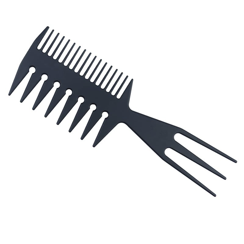 Slickedback Combs 3 in 1 Fish Tail Bone Shape Hair Extensions Detangling Styling Coloring Comb for Salon Barbers Mohawk Undercut Bowl Cut Quiff