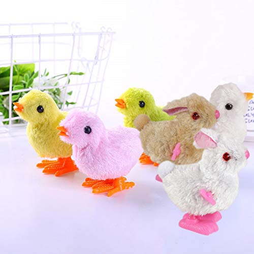 CICITOYWO Bunny and Jumping Chick Wind Up Toys Novelty Chicken Hopping Windup Toy for Kids Toddlers Adult Easter Egg Hunt Basket Stocking Stuffers Party Favors Goody Bag Fillers Gifts (Colorful-1) - Image 5