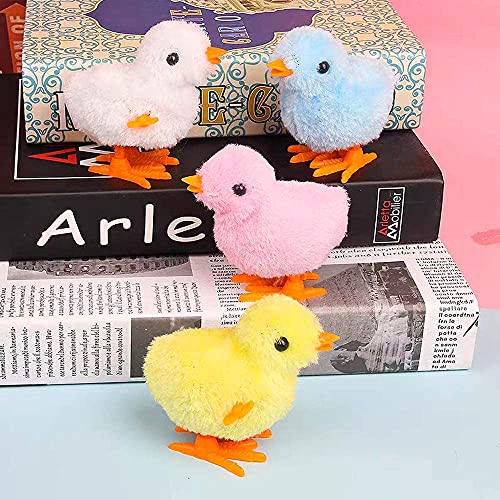 CICITOYWO Bunny and Jumping Chick Wind Up Toys Novelty Chicken Hopping Windup Toy for Kids Toddlers Adult Easter Egg Hunt Basket Stocking Stuffers Party Favors Goody Bag Fillers Gifts (Colorful-1) - Image 4