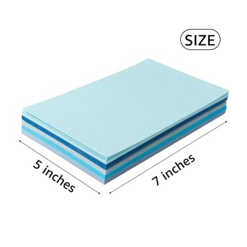 Topeen 50 Sheets Colored Cardstock Paper 5 Colors, 250 GSM Heavy Card Stock for DIY Art Projects, Cards (Blue, 5x7) - Image 3