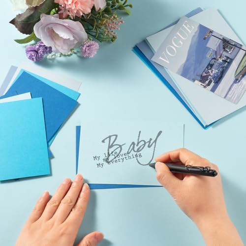 Topeen 50 Sheets Colored Cardstock Paper 5 Colors, 250 GSM Heavy Card Stock for DIY Art Projects, Cards (Blue, 5x7) - Image 4