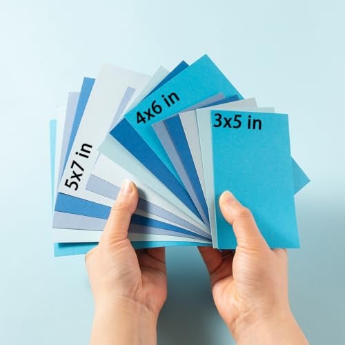 Topeen 50 Sheets Colored Cardstock Paper 5 Colors, 250 GSM Heavy Card Stock for DIY Art Projects, Cards (Blue, 5x7) - Image 2