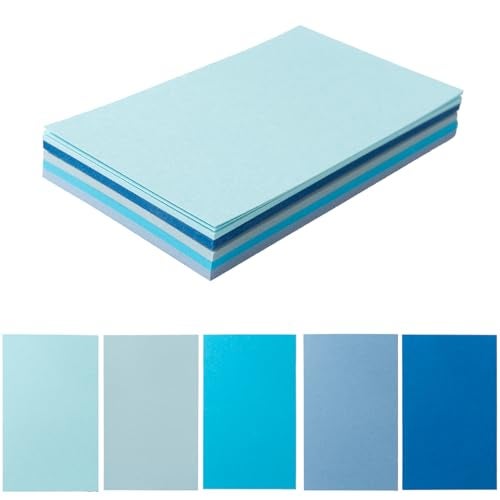 Topeen 50 Sheets Colored Cardstock Paper 5 Colors, 250 GSM Heavy Card Stock for DIY Art Projects, Cards (Blue, 5x7) - Image 1