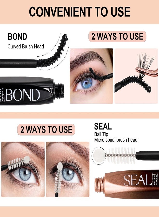 Miuffue Lash Bond and Seal Remover Kit with Tweezers, Long-lasting Eyelash Glue for Individual Clusters, Deep Cleansing Eyelash Remover for Sensitive Eyes, Dual-end Tweezers for Easy Application - Image 4