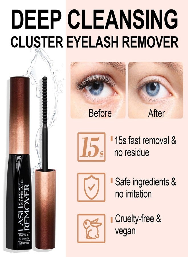 Miuffue Lash Bond and Seal Remover Kit with Tweezers, Long-lasting Eyelash Glue for Individual Clusters, Deep Cleansing Eyelash Remover for Sensitive Eyes, Dual-end Tweezers for Easy Application - Image 5