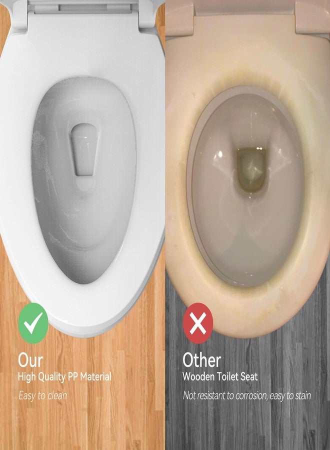 RT مقعد مرحاض R&T مطول ببطء إغلاق، ثقيل الوزن، مقعد مرحاض قياسي، سهل التركيب، سهل الإزالة، بلاستيك أبيض B1130 - Image 2