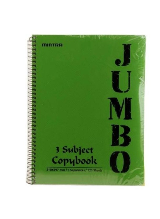 Mintra Mintra Jumbo NoteBook A4 Size, Lined Ruling 120 Sheets, green 