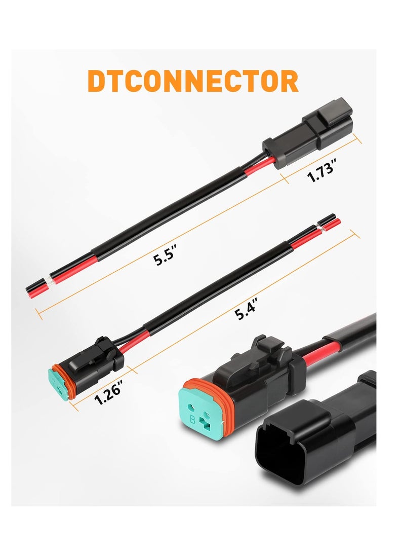 Zikra موصلات DT مقاومة للماء 2 دبوس، موصل سلك 2 16 AWG لموصلات كهربائية للسيارات، موصلات 2 دبوس ذكر وأنثى مع أنابيب انكماش حراري للسيارة والشاحنة والقارب، 6 مجموعات - Image 3