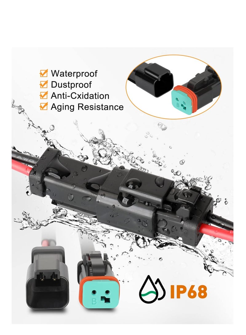 Zikra موصلات DT مقاومة للماء 2 دبوس، موصل سلك 2 16 AWG لموصلات كهربائية للسيارات، موصلات 2 دبوس ذكر وأنثى مع أنابيب انكماش حراري للسيارة والشاحنة والقارب، 6 مجموعات - Image 4