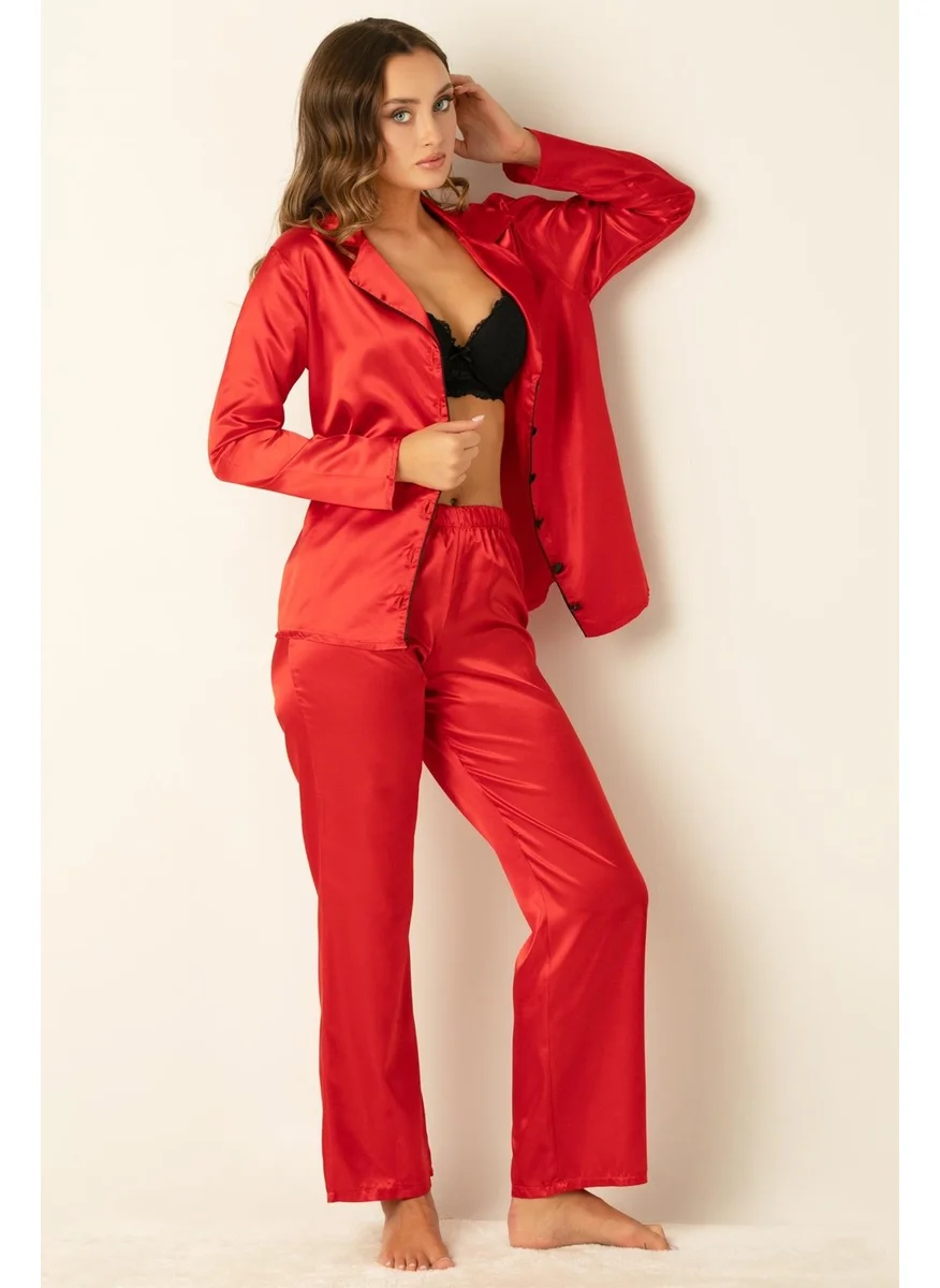 DoReMi Long Sleeve Satin Pajamas Set