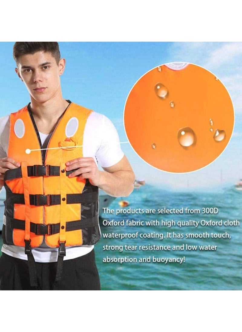 REBENUO Life Jacket Safety Vests Water Suit Kayak Boating Swimming Surfing Drifting Gear Size {M} .45 to 60 Kg (orange)  - Image 4