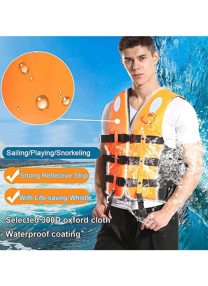 REBENUO Life Jacket Safety Vests Water Suit Kayak Boating Swimming Surfing Drifting Gear Size {M} .45 to 60 Kg (orange)  - Image 2