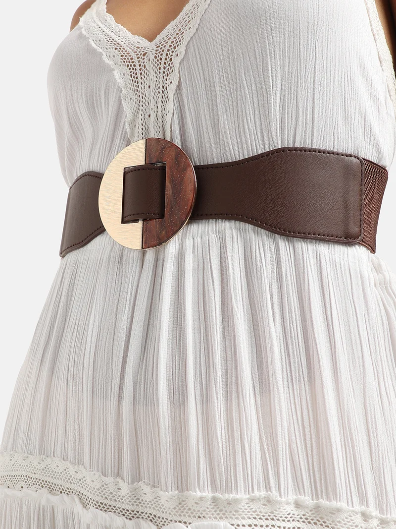 Haute Sauce Brown Solid Waist Belt