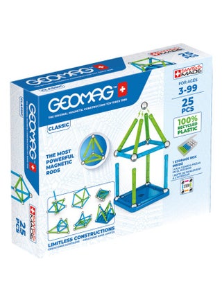 Geomag Magnetic Toys Classics 25-Piece Building Set for Kids Ages 3-99 | Swiss-Made STEM & STEAM Authenticated Educational Toy Made from 100% Recycled Plastic | Creative Learning Play - pzsku/Z74FDDEB7A45BA16C9348Z/45/1750159427/44cd7323-526e-4f75-8f44-82237b9f133f