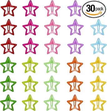 Hariendny 30 Pcs Star Clips Hair Clips for Girls NonSlip Star Hair Accessories Cute Hairpins Colorful Snap Hair Barrettes Kawaii Hair Clips for Women Girls - Image 1