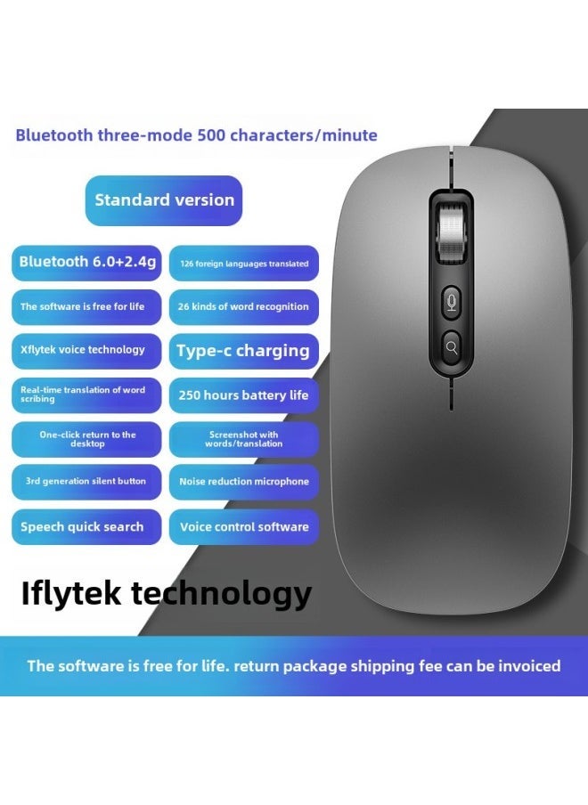 AI Smart Voice Mouse IFLYTEK Bluetooth Wireless Voice Control Input Translation Speech Microphone Typing Recognition Text-Specifications: 500 Characters/min | 97% Recognition Rate | Long Battery Life - Image 1