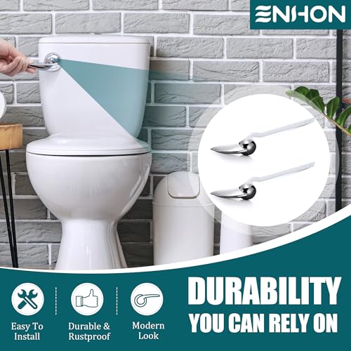 Enhon 2 Pack Universal Toilet Flush Handle Replacement Kit, Compatible with American Standard 738995-0020A Champion4 Toilet Handle Parts Left Hand Trip Lever, White Flusher Handles Repair Kit - Image 5