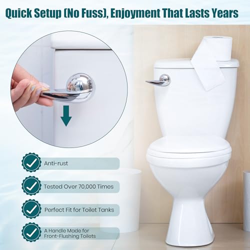 Enhon 2 Pack Universal Toilet Flush Handle Replacement Kit, Compatible with American Standard 738995-0020A Champion4 Toilet Handle Parts Left Hand Trip Lever, White Flusher Handles Repair Kit - Image 4
