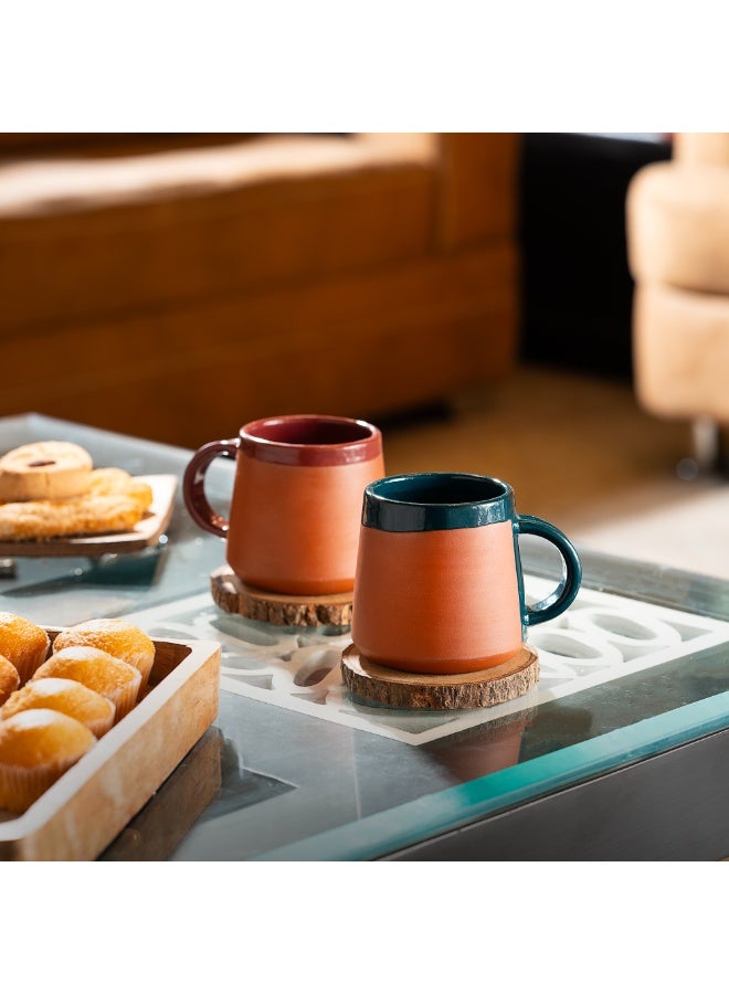 ARK Naturals Handmade Terracotta Mug, Midnight Blue Glaze Lined, Two-Tone Coffee & Tea Cup - Image 3