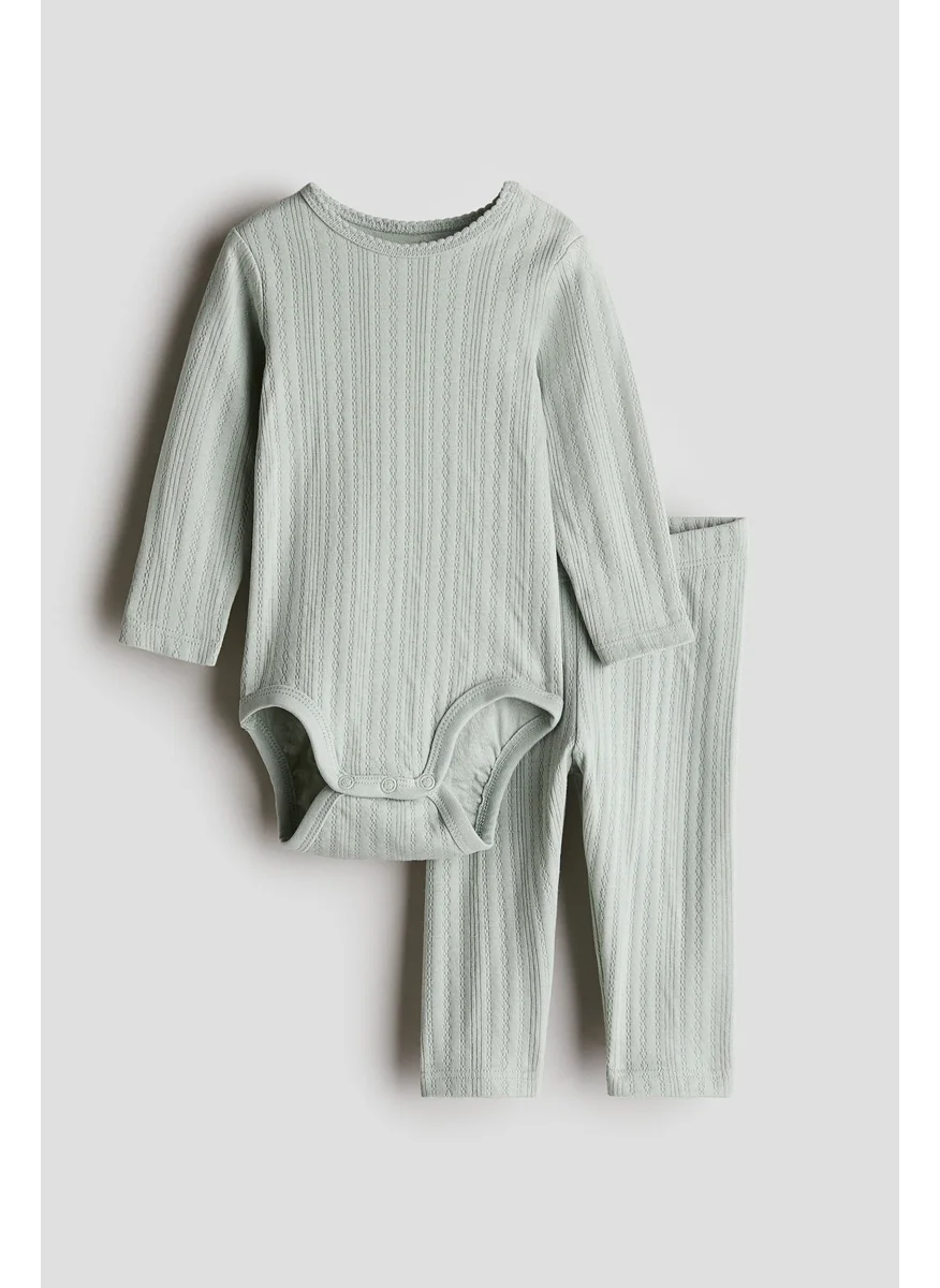 H&M 2-Piece Pointelle Cotton Set