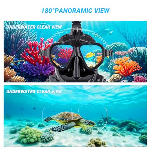 SMACO Full Face Diving Mask for Scuba Diving, 180° View Panoramic Dive Mask with Camera Mount, Anti-Fog & Anti-Leak Dive Mask Support for Scuba Diving, Compatiable with SMACO S400/400Pro/S700 Scuba Tanks - Image 5