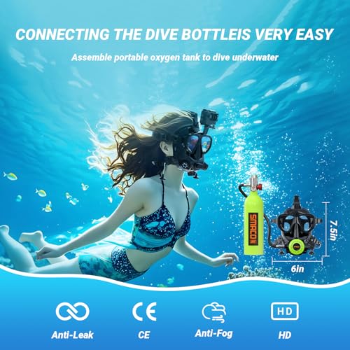 SMACO Full Face Diving Mask for Scuba Diving, 180° View Panoramic Dive Mask with Camera Mount, Anti-Fog & Anti-Leak Dive Mask Support for Scuba Diving, Compatiable with SMACO S400/400Pro/S700 Scuba Tanks - Image 3