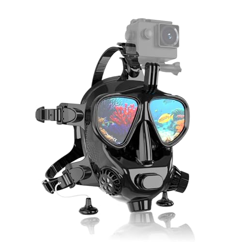 SMACO Full Face Diving Mask for Scuba Diving, 180° View Panoramic Dive Mask with Camera Mount, Anti-Fog & Anti-Leak Dive Mask Support for Scuba Diving, Compatiable with SMACO S400/400Pro/S700 Scuba Tanks - Image 1