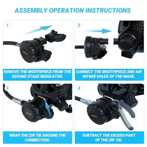 SMACO Full Face Diving Mask for Scuba Diving, 180° View Panoramic Dive Mask with Camera Mount, Anti-Fog & Anti-Leak Dive Mask Support for Scuba Diving, Compatiable with SMACO S400/400Pro/S700 Scuba Tanks - Image 4
