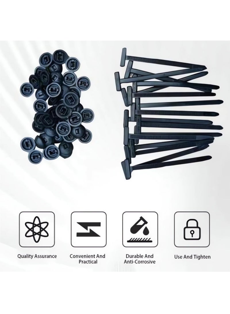 saykfoe 100PCS Universal Cable Tie Buckle 2026 Upgrade Multipurpose Plastic Cable Ties Tool Heavy Duty Self Locking Zip Ties UV Resistant Black Zipties for Car Daily Repair (100PCS) - Image 3
