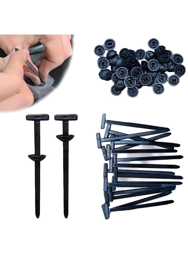 saykfoe 100PCS Universal Cable Tie Buckle 2026 Upgrade Multipurpose Plastic Cable Ties Tool Heavy Duty Self Locking Zip Ties UV Resistant Black Zipties for Car Daily Repair (100PCS) - Image 1