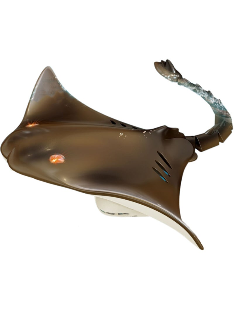 Brown Mini Remote Control Manta Ray, Simulation Electric Underwater Waterproof Animal Toy Model Suitable For Swimming Children'S Swimming Pool Bathtub  - Image 1