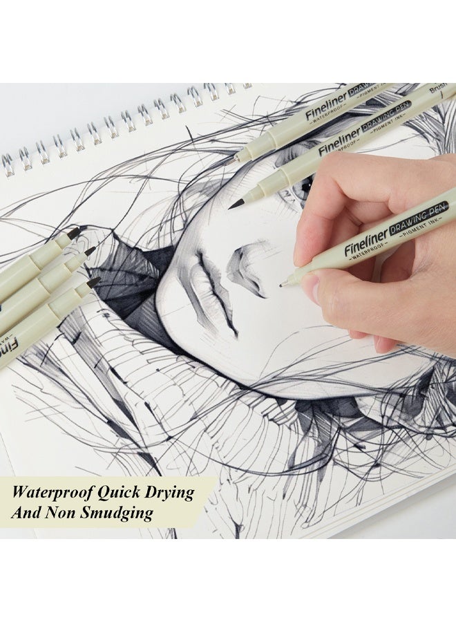 SHANDS [12pcs Waterproof Fineliner Set] 12pcs Professional Drawing Pen Fineliner Set - Waterproof Ink, Fine Points (005, 01, 02, 03, 04, 05, 08), Art Supplies for Adults, Anime Gifts, Comics, Outlines, Watercolor, Zentangle, Back to School, Writing, Calligraphy - Image 4