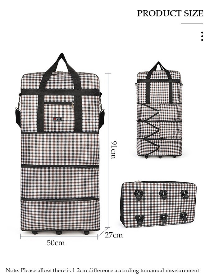 DUNISO Expandable Foldable Luggage Bag with Wheels, Collapsible Rolling Travel Duffel Bag with Handle, Large Capacity Durable Lightweight Suitcase, Collapsible Carry On Luggage Bag for Travel Camping Sports - Image 2