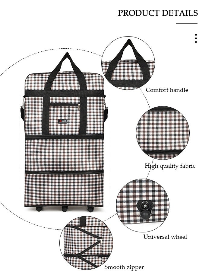 DUNISO Expandable Foldable Luggage Bag with Wheels, Collapsible Rolling Travel Duffel Bag with Handle, Large Capacity Durable Lightweight Suitcase, Collapsible Carry On Luggage Bag for Travel Camping Sports - Image 3