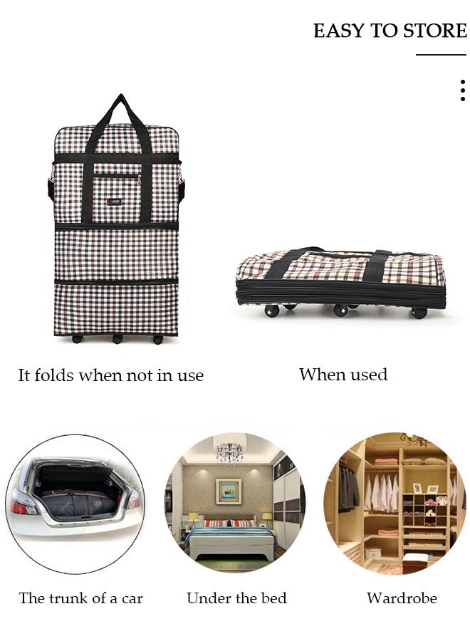 DUNISO Expandable Foldable Luggage Bag with Wheels, Collapsible Rolling Travel Duffel Bag with Handle, Large Capacity Durable Lightweight Suitcase, Collapsible Carry On Luggage Bag for Travel Camping Sports - Image 4