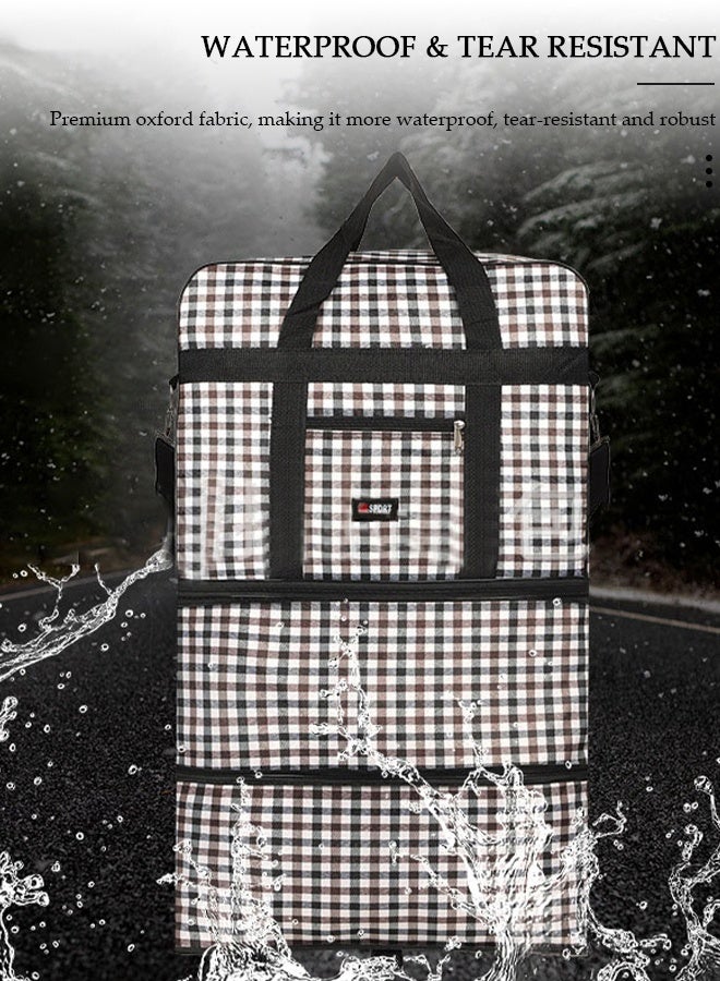 DUNISO Expandable Foldable Luggage Bag with Wheels, Collapsible Rolling Travel Duffel Bag with Handle, Large Capacity Durable Lightweight Suitcase, Collapsible Carry On Luggage Bag for Travel Camping Sports - Image 5