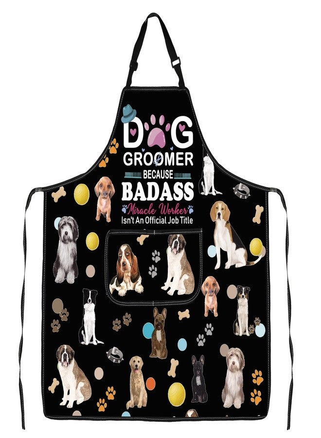 JXGZSO Dog Grooming Apron Waterproof with Pockets Dog Groomer Gifts Hairdresser Gift Pet Grooming Apron - Image 1