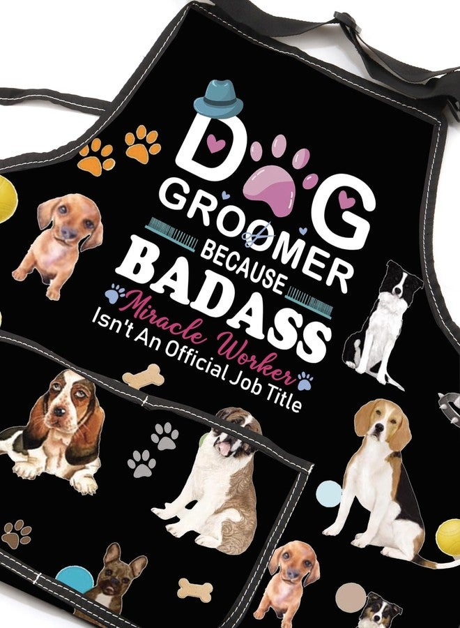 JXGZSO Dog Grooming Apron Waterproof with Pockets Dog Groomer Gifts Hairdresser Gift Pet Grooming Apron - Image 3