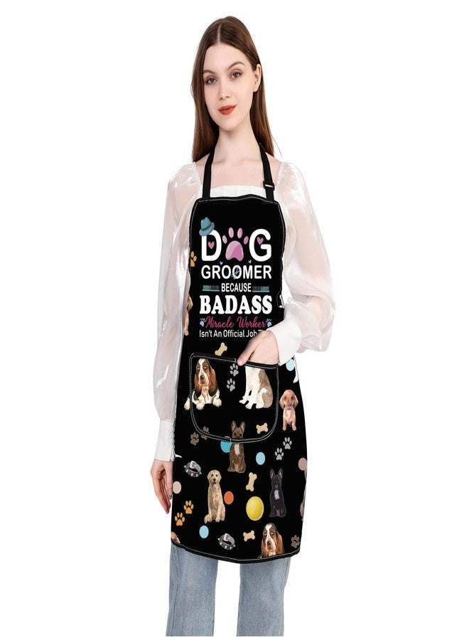 JXGZSO Dog Grooming Apron Waterproof with Pockets Dog Groomer Gifts Hairdresser Gift Pet Grooming Apron - Image 2