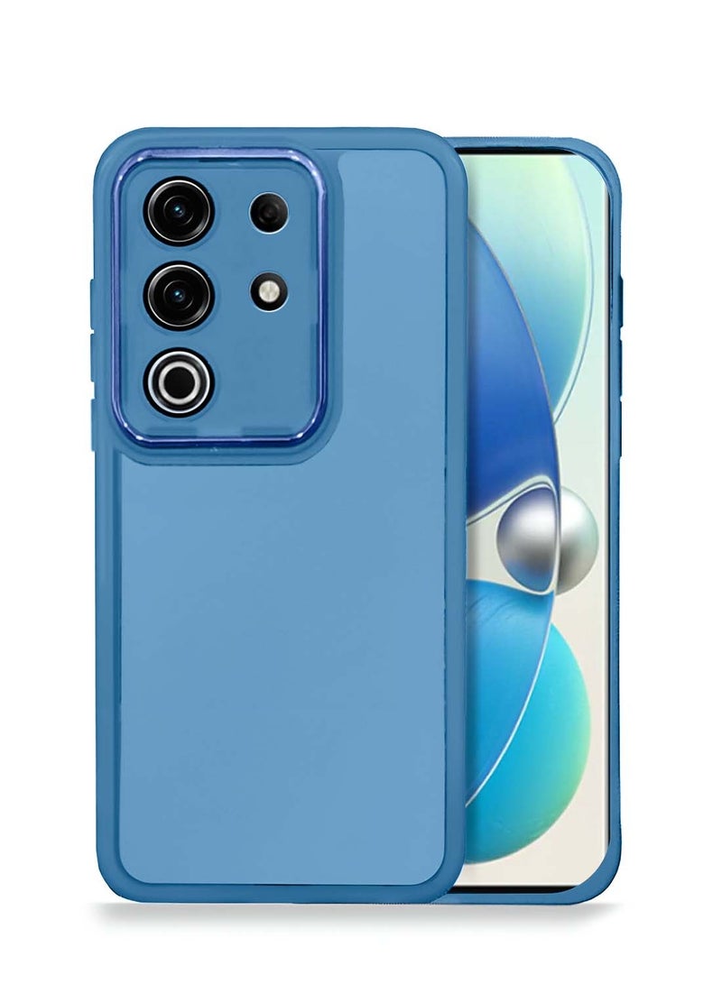 Wtech Itel S25 Ultra 4G 2024 Soft Transparent TPU Silicone Ultra Thin Phone Stylish Electroplated Camera Border Back Case Cover - Blue - Image 1