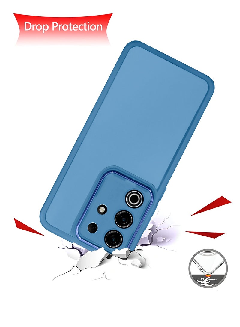 Wtech Itel S25 Ultra 4G 2024 Soft Transparent TPU Silicone Ultra Thin Phone Stylish Electroplated Camera Border Back Case Cover - Blue - Image 3