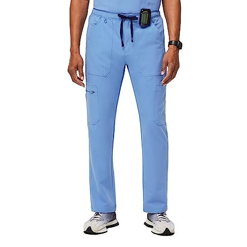 FIGS Cairo Cargo Scrub Pants for Men – Ceil Blue, XL - Image 1