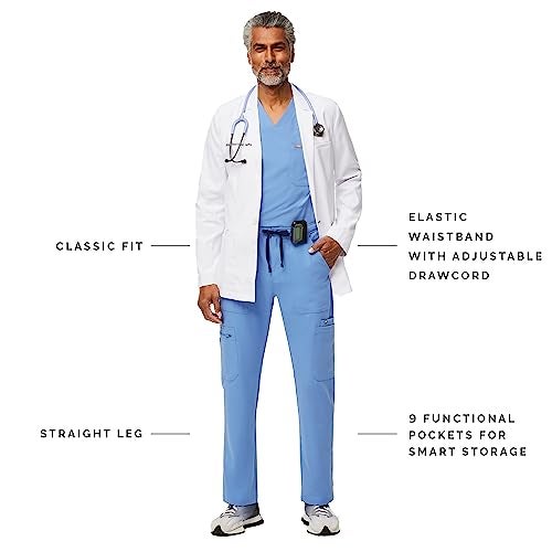 FIGS Cairo Cargo Scrub Pants for Men – Ceil Blue, XL - Image 3