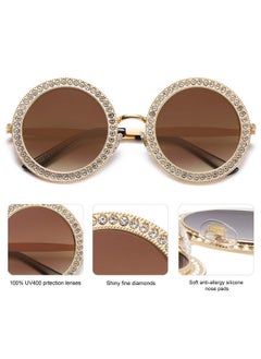 Shining Oversized Round Rhinestone Sunglasses Festival Gem Sunnies Sj1095 With Gold Frame Gradient Brown Lens With Crystal Diamonds - pzsku/Z74FE96B38F841C361D1FZ/45/_/1718602660/e8b4951a-4d1c-4c8f-bf8a-68d5b5224ef6