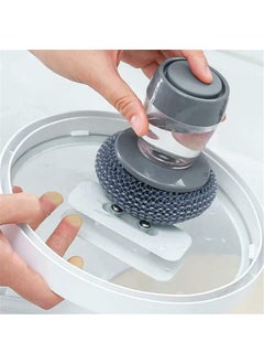 ADBERG ADBERG Soap Dispensing Dish Brush Pressing Cleaning Brush with Builtin Liquid Storage Dishwashing Lid Pot Brush for Tank Kitchen 